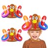 3 Pack Thanksgiving Ring Toss Games Toys for Kids Thanksgiving Inflatable Turkey Hat Toss Games Thanksgiving Family School Party Favors Supplies Indoor Outdoor Party Game(3 Turkey Hats, 12 Rings)