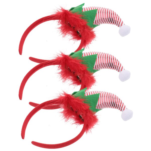 FOMIYES 3pcs Christmas Hat Headband Adults Costume Headdress Tophat Hair Hoop for Holiday Party Decors