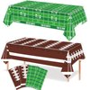 Ertyjikg 4 Pack Football Party Decorations Tablecloths Football Party Supplies Disposable Plastic Football Tablecloth for Football Birthday Party Decorations Game Day Tailgate Decorations, 87 X 51in