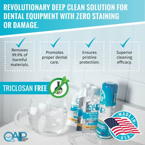 Orthodontic Cleaner by OAP Cleaner | Retainer Cleaner, Denture Cleaner, and Mouth Guard Cleaner | 60 Second Foam Cleanser | Paraben, Sulfate and Triclosan Free | 44.3 mL, 3 Bottles