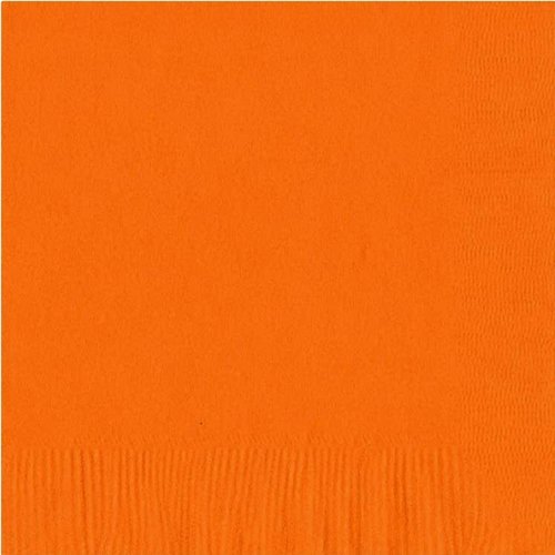 50 Plain Solid Colors Luncheon Dinner Napkins Paper - Orange