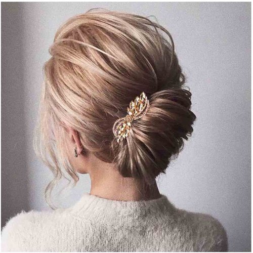 Iaceble Sparkly Rhinestone Hair Clip Gold Crystal Hair Barrette Clips Shining Bridal Headpiece Weddings Head Clip Bride Decorative Hair Accessories For Women And Girls Headdress