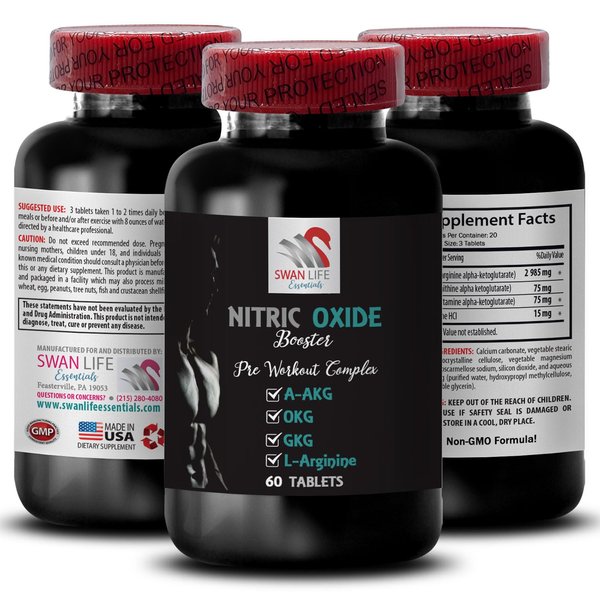 Nitric oxide - NITRIC OXIDE BOOSTER - daily supplement, training blend, strength support, muscle focus, endurance support, recovery formula, power mix, workout formula, energy support 1 Bottle 60 Tabs