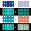 WOKOTO 12 Sheets Luminous Solid Nail Polish Strips with Nail File Self-Adhesive Glow in Dark Gel Nail Strips Stick On Nail Stickers Full Nail Wraps for Women Nail Art Polish Stickers for Nails