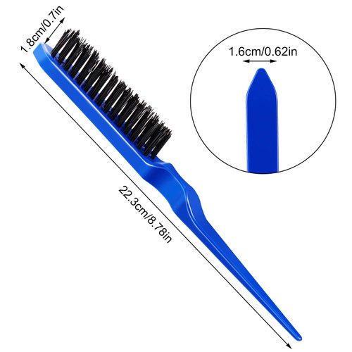 Yaomiao 6 Pcs Nylon Rat Tail Brush Set for Women - Three Row Salon Brushes for Back Combing, Root Volumizing, and Scalp Massage