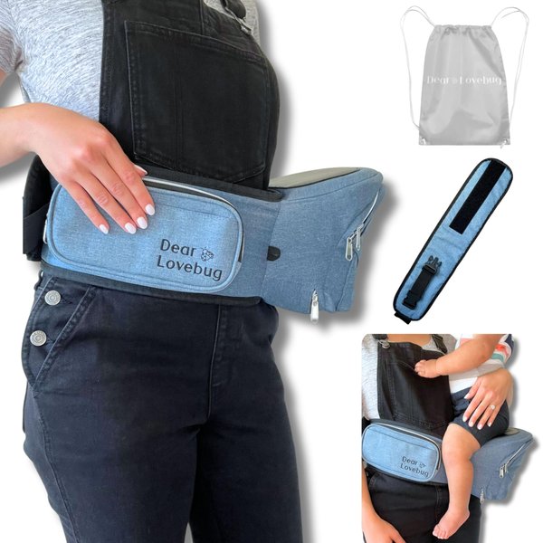 Baby Hip Carrier, Toddler Carrier, Hip Carrier for Baby, Baby Carrier with Hip Seat and Double Lock Safety Buckle, Hip Seat Carrier for Baby, Adjustable Waistband Extender, 8-40lbs, Dear Lovebug