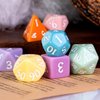 Poludie DND Dice Set -D&D Polyhedral Dice (7 Pcs) with Gift Leather Dice Bag for Dungeons and Dragons Role Playing Dice Games RPGs(7Pcs-Macaron)