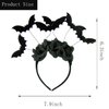 Halloween Black Bat Headband and Black Face Gem Bat Mask or Women Bat Halloween Dress Up Costume Accessories (Bat B)