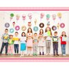 Sepamoon 32 Pcs Candy Party Decorations Includes Ice Cream Cut Outs Donuts Cutouts Round Lollipop Cupcakes Candyland with Glue Point Dots for Classroom Home Room Decor