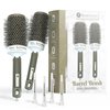 Beauty Carves Round Brush Set, 45&53mm Barrel with 4 Clips – Round Brush for Blow out with Flexible Nylon 66 Bristles Nano Ionic Heat Resistant Tech for Professional Curling, Styling & Shining Texture