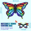 Creatoy Butterfly Wings Toddler Caterpillar Costume Kids Rainbow Dress Up Wings for Boys Girls Butterfly Bug Pretend Play Halloween Supplies Insect Party Favors Story Character Accessories