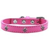 Mirage Pet Products 631-15 RD16 Fleur De Lis Widget Dog Collar, Size 16, Silver/Red