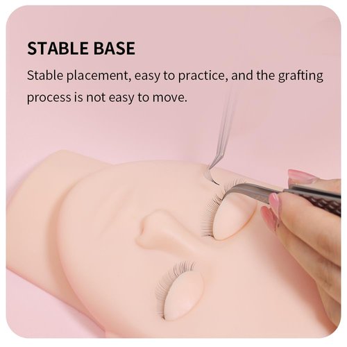 ANNAFRIS Lash Mannequin Head,Eyelash Extension Mannequin Head with 4 Pairs Replaced Eyelids,Mannequin Head for Lash Extension Training(Skin Color)