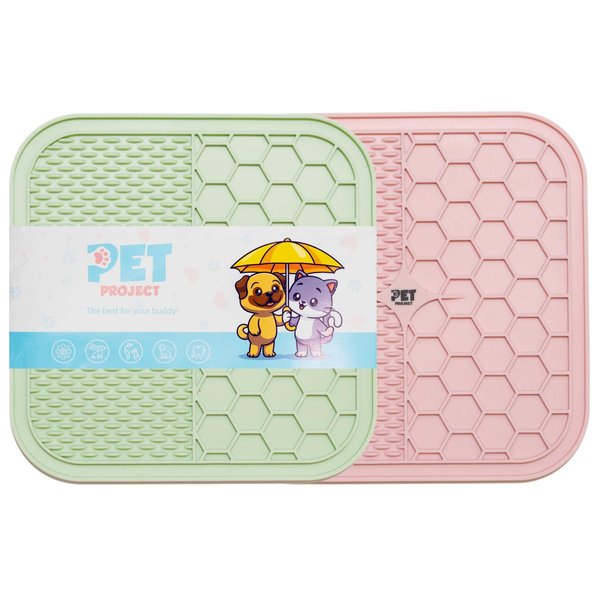 Dog Lick Mat for Dogs Slow Feeder Licking Mat Anxiety Relief Lick Pad with Suction Cups for Peanut Butter Food Treats Yogurt, Pets Bathing Grooming Training Calming Mat - 2 Pack