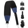 BIG TEETH Golf Bag Strap Single Padded Shoulder Strap Adjustable Thick Pad Straps Universal Replacement Quick Release (Black and blue with 2 clips)