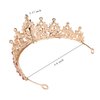 CAVETEE Gold Baroque Queen Crown for Women Birthday Tiara Luxurious Red Rhinestones Crown Wedding Bridal Crown Birthday Party Headbands Princess Party Prom Gold Tiaras and Crowns for Women Girls