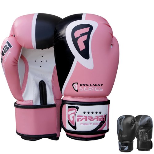 Farabi Sports Boxing Gloves Women Kickboxing Gloves Womens Boxing Gloves 8-oz 10-oz 12-oz 14-oz 16-oz Pink Boxing Gloves for Kickboxing, Punching Bag, MMA, Muay Thai and Training (10-oz, Pink)
