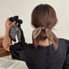 Silk Satin Bow hair Scrunchies for Women Girls Elastic Bowknot Hair Ties for Women Bowknots Hair Tie Hair Bows Ponytail Holder Bows hair Accessories Bow Scrunchie 3 Pcs