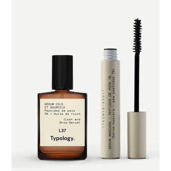 Typology Lash-Boosting Duo Tint & Lengthen - Brow and Lash Serum & Serum Mascara, Black