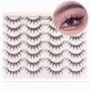 Losha Manga Lashes Fluffy Faux Mink Lashes 14 Pairs Natural False Lashes Pack Wispy Short Anime Lashes Look Like Individual Clusters (3D1009)