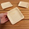 BambooMN - 5.5" x 5.5" x 0.78" Disposable Wood Square Plates/Dishes - 100 Pieces
