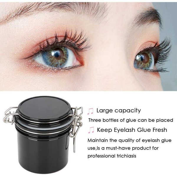 Eyelash Glue Storage Tank, Lash Glue Container Storage Activated Carbon Sealed Leak-Proof Jar Container for Lash Extension Extension, Grafting Eyelash Supplies