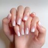 AddFavor Press on Nails Short Square 120pcs Fake Nails Short Nails Ombre Press on Square False Nail Medium Pink White Gradient Acrylic Nails with Design for Women Girls