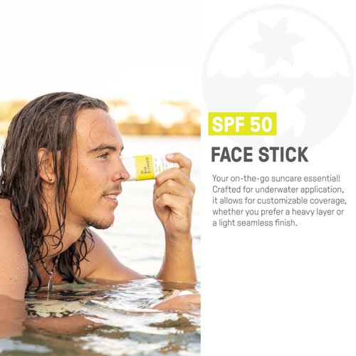Raw Elements Face Stick SPF 50 All-Natural Mineral Sunscreen - Reef Safe, Water Resistant, Broad Spectrum UVA/UVB Protection, Safe For All Ages, Travel Size 1 oz