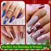 Christmas Chrome Nail Powder, Red Chrome Powder For Nails & X'mas Gold Green Metallic Mirror Nail Chrome Powder & Silver Rose Gold Pink Blue Purple Solid Chrome Powder for Nail Art