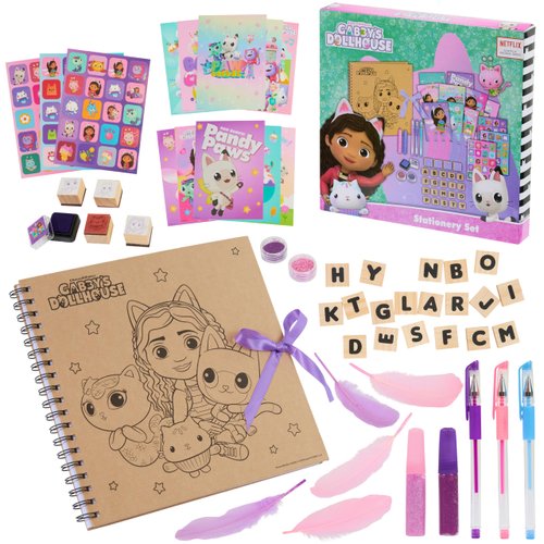 Gabby's Dollhouse Scrapbook Kit for Kids Art Supplies Craft Set Scrapbook Accessories Stickers Stamps Gel Pens Girls Gifts