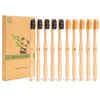 Goaycer Bamboo Toothbrush Medium Bristle, 10Pcs Biodegradable Bulk Wooden Toothbrushes