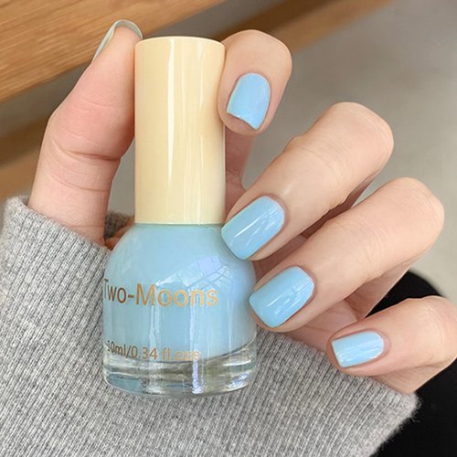 COSMOO Sky Blue Quick Dry Nail Polish, Vegan Chip-Resistant Long-Lasting Nail Lacquer for Nail Ar...