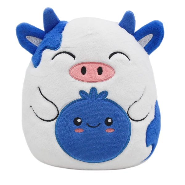 SYUSAMA Kawaii Blueberry Cow Stuffed Animal Plush Pillow Toy