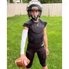 COOLOMG Youth Padded Compression Shirt Football Rugby Rib Chest Protector Heart Sternum Shoulder Guard White M