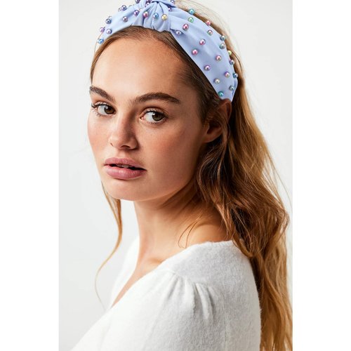 COCIDE 3 PCS Headbands for Women Colorful Pearls Knotted Headbands for Girls Cross Knot Twisted Hairband Turban Hair Band Hair Accessories Gift for Women (White,Pink,Blue)