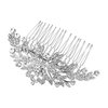 EVER FAITH Austrian Crystal Elegant Flower Leaf Wedding Hair Comb for Bride, Bridesmaid Clear Silver-Tone