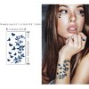 30 Sheets Semi-Permanent Tattoos for Women Girls Kids Realistic Waterproof Temporary Tattoos Crown Floral Rose Dark Blue Fake Tattoos, Lasting 1-2weeks Tiny Tattoo Stickers