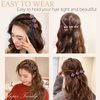 12PCS Sparkling Crystal Stone Braided Hair Clips for Women and Girls, Easily Braided Hair Clips Hair Bands, Shiny Rhinestone Hair Clip, Chopped Hairpin Duckbill Clips