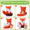 HyDren 5 Pcs Fox Plush Toy Set 14 Inch Mommy Fox Stuffed Animal with 4 Cute Plush Baby Foxes in Tummy Soft Cuddly Fox Plushies for Baby Shower Birthday Gifts Woodland Party Decor Favors