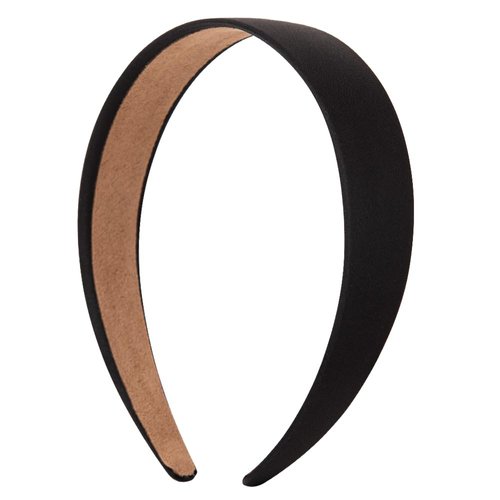 Bmobuo 1.3 Inch Wide Headbands for Women Girls, Black Headband Women Fashion Satin Head Bands for Women's Hair Costumes Headband Diademas Para Mujer