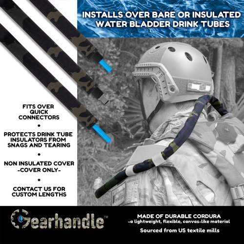 Multicam Hydration Pack Drink Tube Cover - Multicam Black - 36 inch