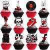 25PCS Born To Rock N And Roll Rocks Happy Birthday Cake Topper Cupcake Toppers Party Themed Table Decorations Favors Supplies Decor Music Notes 50s 60s for Kids Adults Boys Girls Teen Rewards Carnival