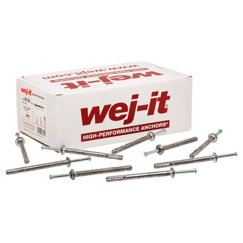 Wej-It Nail-It DN1411 Drive Anchor, Zamac Alloy, Zinc Plated Finish, Meets GSA FFS-325 Group V Type 2 Class 2 Specifications, 1/4" Diameter, 1-1/4" Length (Pack Of 100)