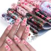 Retro Flower Nail Art Foil Transfer Stickers, Nail Art Stickers Foil Transfers Decals Holographic Rose Flowers Starry Sky Design for Nails Supply Floral Manicure Tips Wraps Nail Art Decorations 10pcs