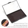 VANANA DIY Magnetic Palette with Mirror, for Eyeshadow Lipstick Powder Highlighter Storage, with 12 Pieces of Round Metal Pans (Black - with Mirror, 15x10cm - With 12pcs Round Pans)