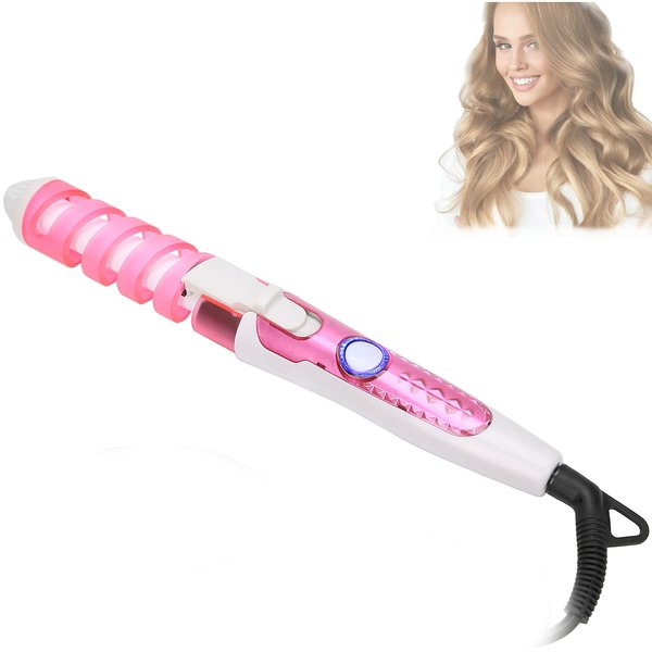 Hair Styling Curler Wand Hair Curler Wavy Hair Curling Iron,Mini Spiral Hair Curler Rotating Air Curler Anti‑Scald Automatic Constant Temperature Hair Care(US)