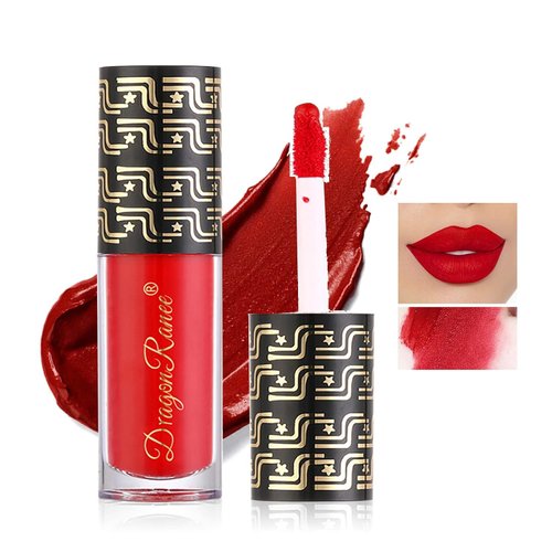 Dragonranee Matte Liquid Lipstick for Women, Long Lasting Waterproof Lip Gloss, Non-Fading Vampire Cosmetics Party Makeup Gift, Professional Lip Stain for Halloween Party Goth Makeup, Cosplay (Red#2)