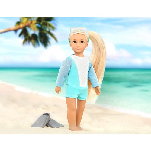 Lori – Mini Doll – 6-Inch Scuba Diver Doll – Wetsuit, Mask & Fins – Doll & Accessories – 3 Years + – Coralie