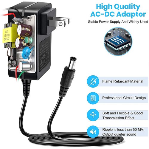 12V Nail Drill Charger Power Cord Compatible with Lavinda,Makartt,Lumcrissy,AIRSEE NS-0801,MelodySusie MS-801 Electric Nail Drill Machine Power Adapter Cord