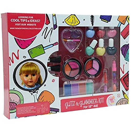 The New York Doll Collection Washable Makeup Set for Dolls and Kids - Pretend Play Cosmetic Set - Doll not Included
